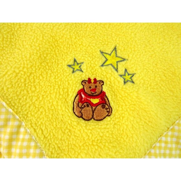 Vintage Lovey Baby Blanket with Plush Bear Head Yellow Fleece - Picture 8 of 12